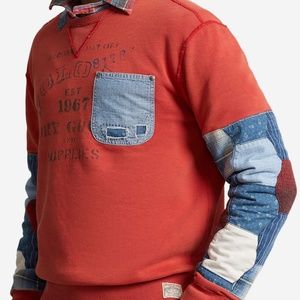 Ralph Lauren Patchwork Fleece Sweatshirt Boro Styled Size Large